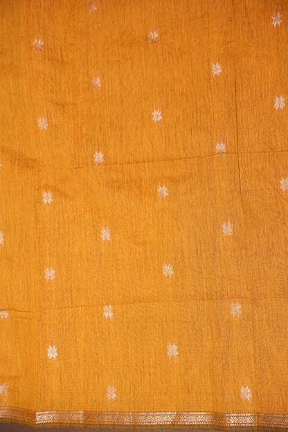 Maheshwari Silk Cotton Saree - Black & Mustard