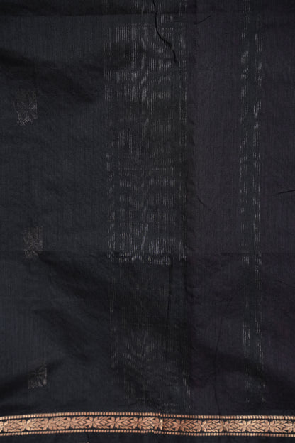 Maheshwari Silk Cotton Saree - Magenta & Black