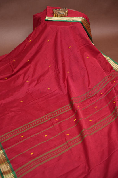 Soft Chettinad Cotton Saree - Red