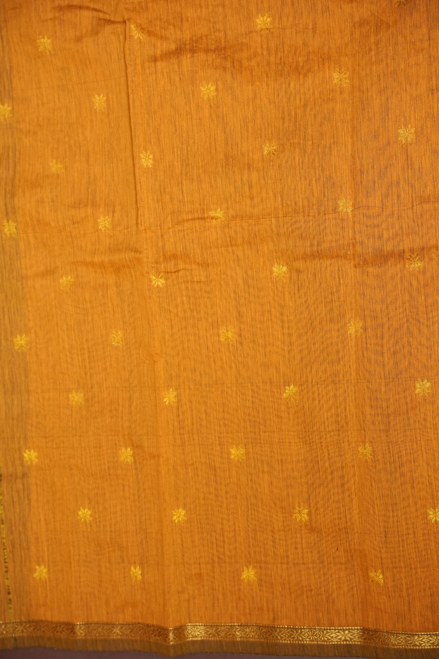 Maheshwari Silk Cotton Saree - Green and Mustard