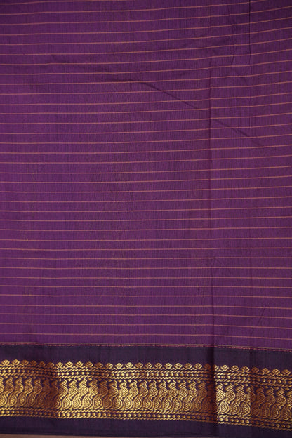 Checkered Kalyani Cotton Silk Saree - Orange