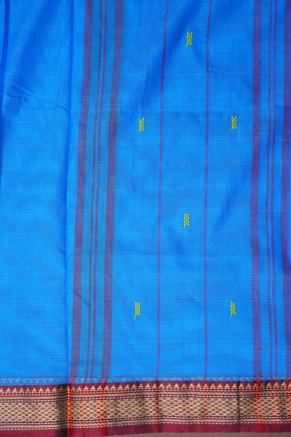 Soft Chettinad Cotton Saree - Blue