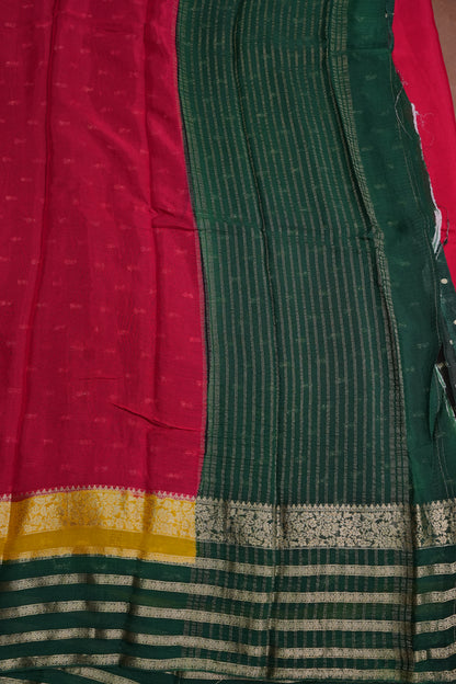 Georgette Crepe Sarees - Rani Pink