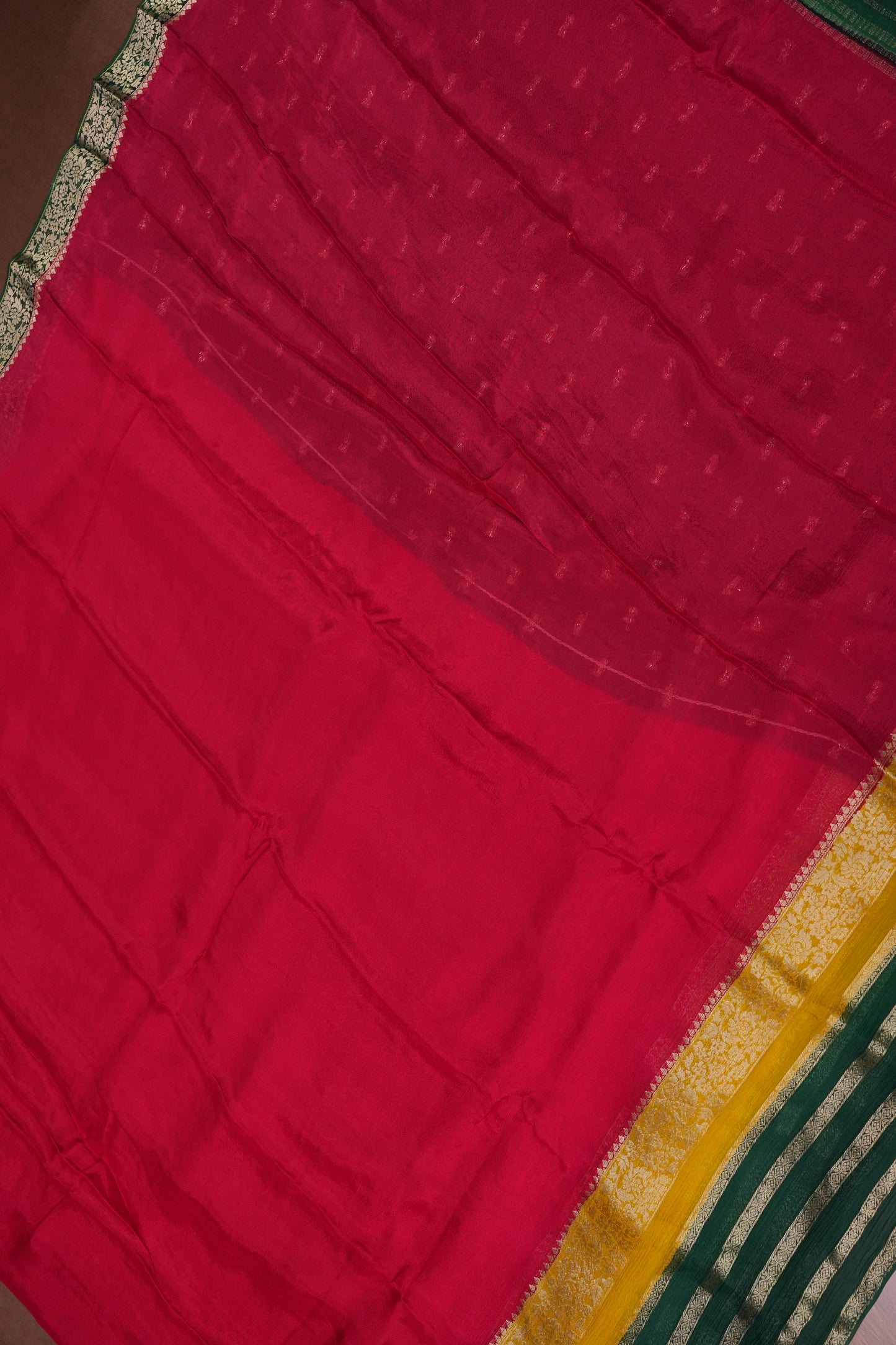 Georgette Crepe Sarees - Rani Pink