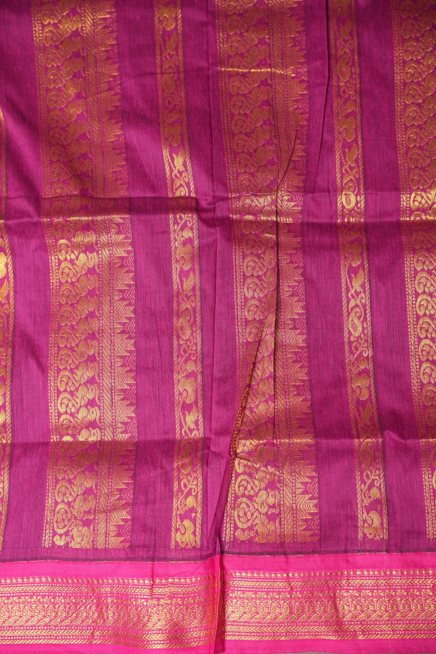 Kalyani Cotton Silk Saree - Blue and Pink
