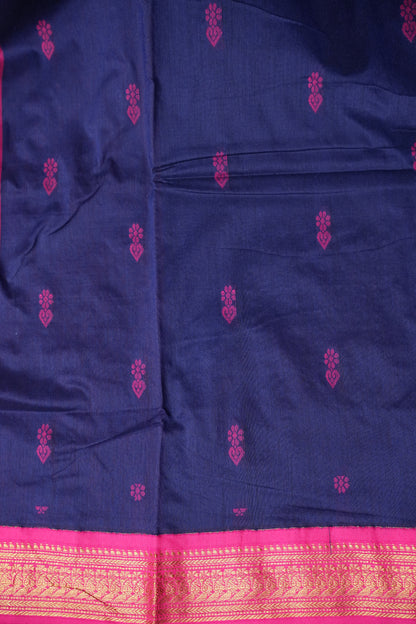 Kalyani Cotton Silk Saree - Blue and Pink