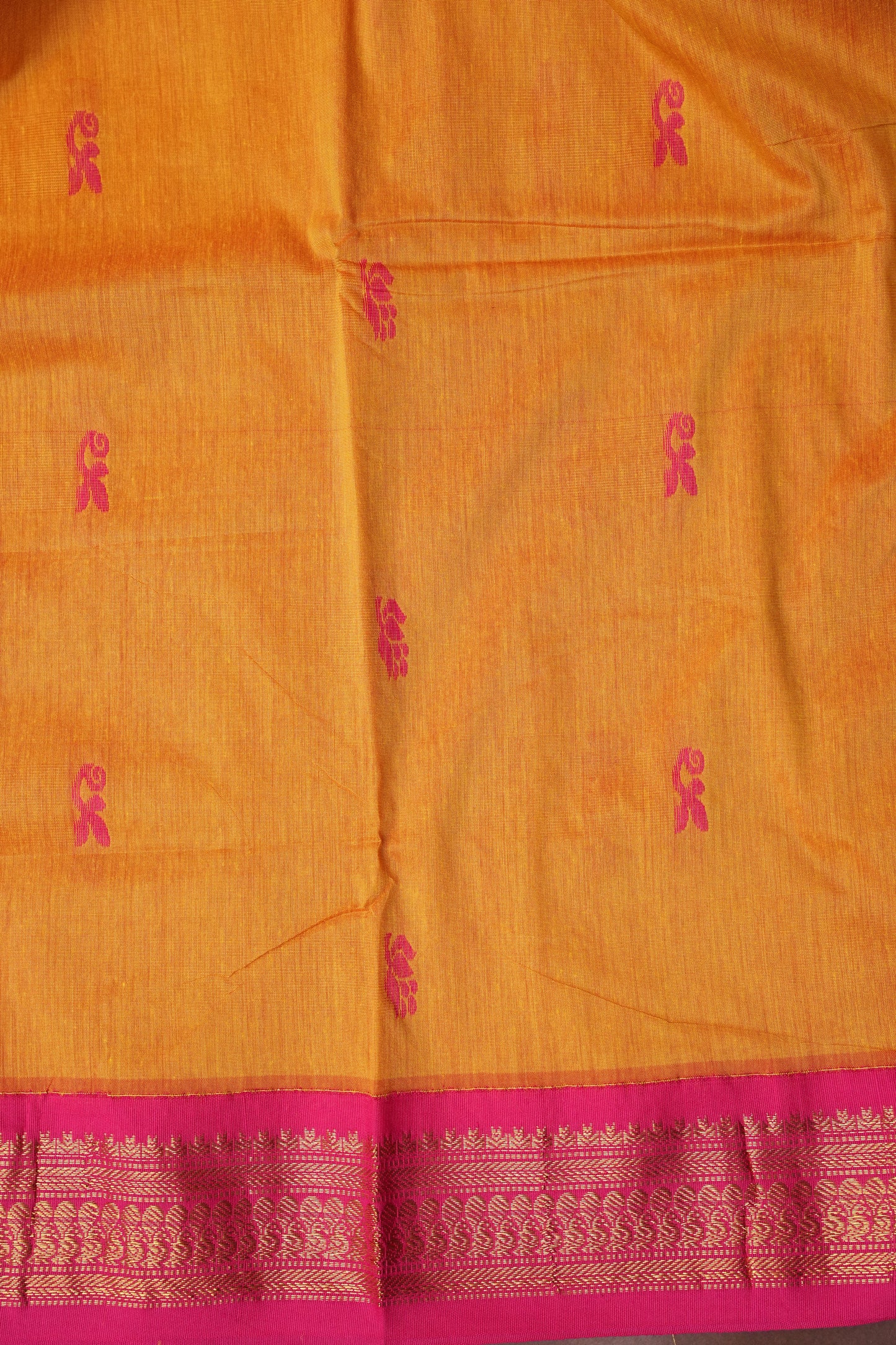 Kalyani Cotton Silk Saree - Yellow and Pink