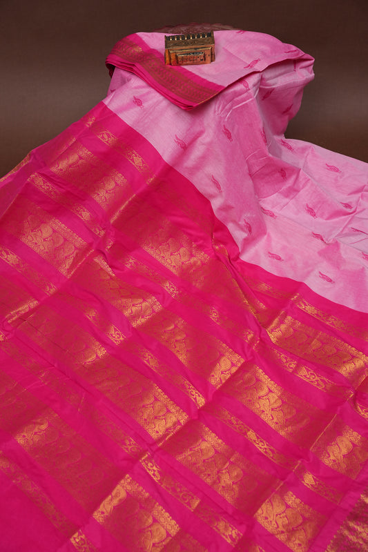 Kalyani Cotton Silk Saree - Baby Pink
