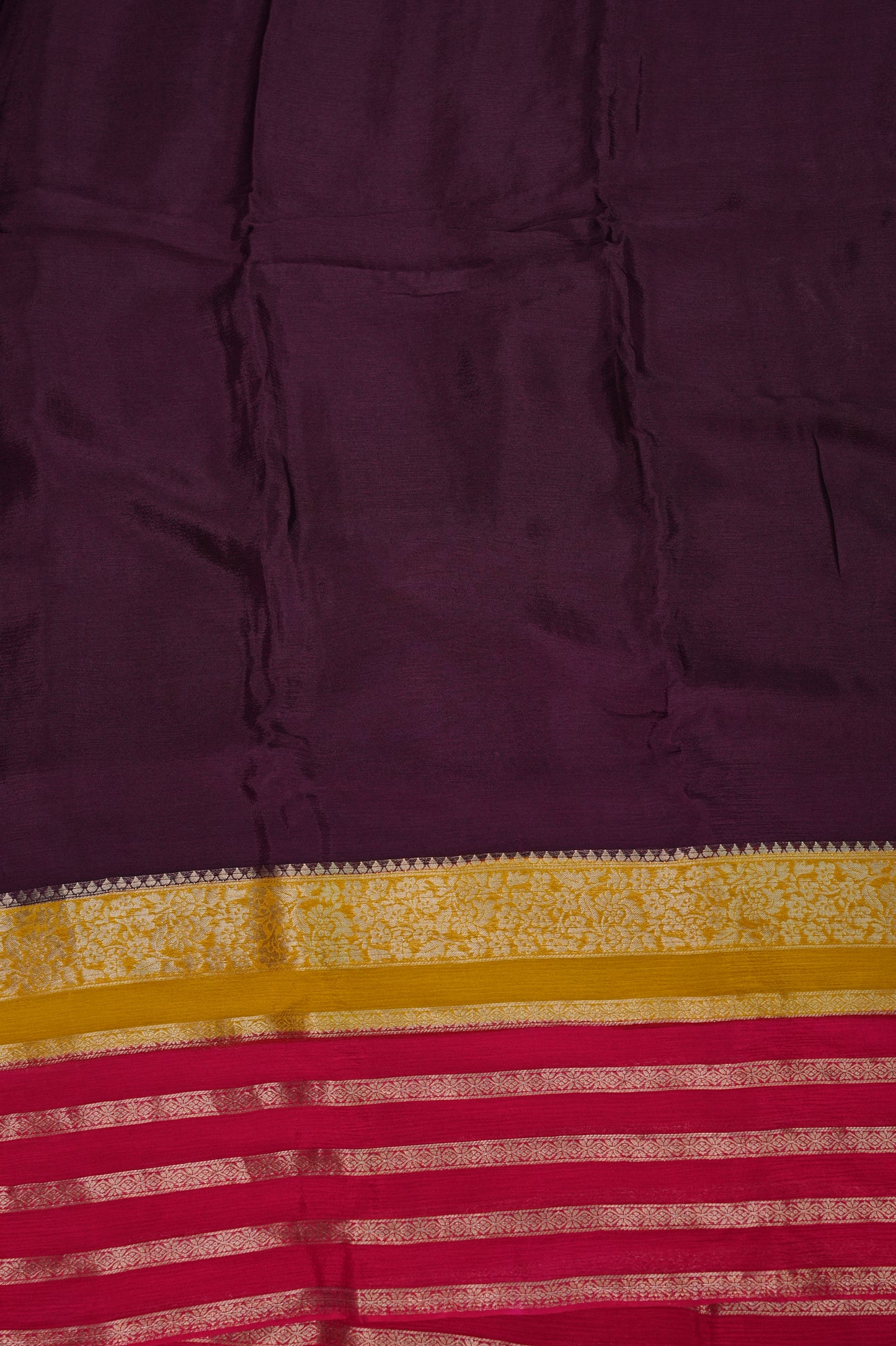 Georgette Crepe Sarees - Deep Brinjal Purple