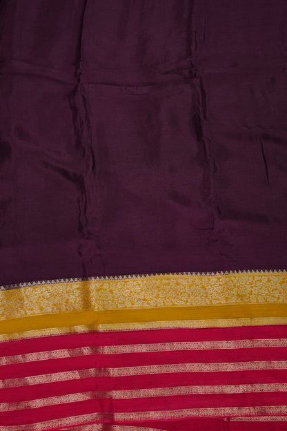 Georgette Crepe Sarees - Deep Brinjal Purple