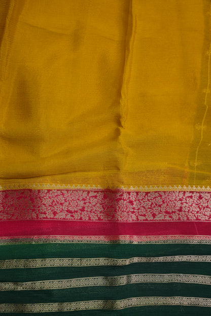Georgette Crepe Sarees - Mustard