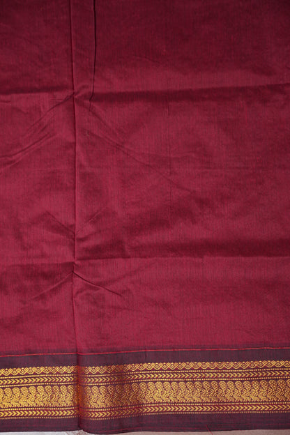 Kalyani Cotton Silk Saree - Orange & Maroon