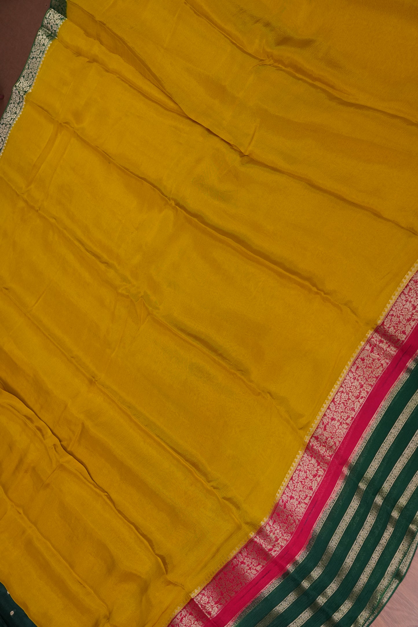 Georgette Crepe Sarees - Mustard