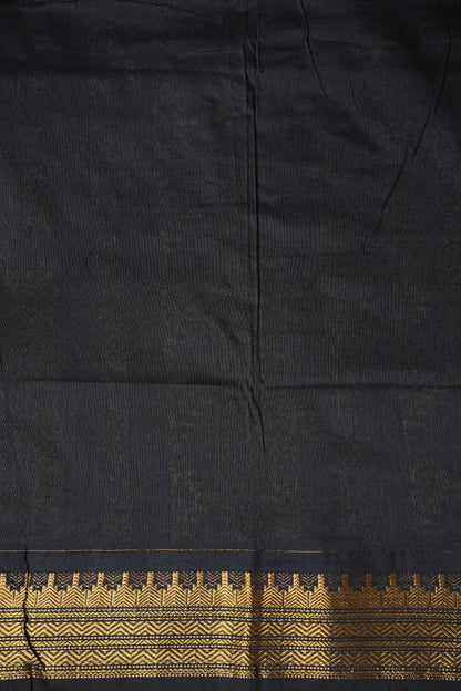 Kalyani Cotton Silk Saree - Grey with Black border