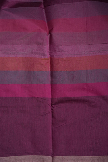 Checkered Cotton Saree - Wine