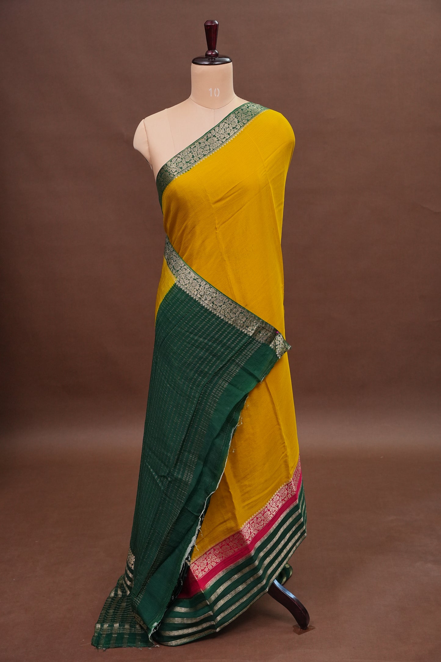 Georgette Crepe Sarees - Mustard