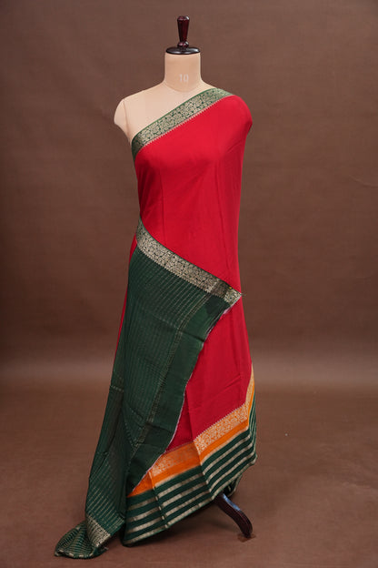 Georgette Crepe Sarees - Deep Red