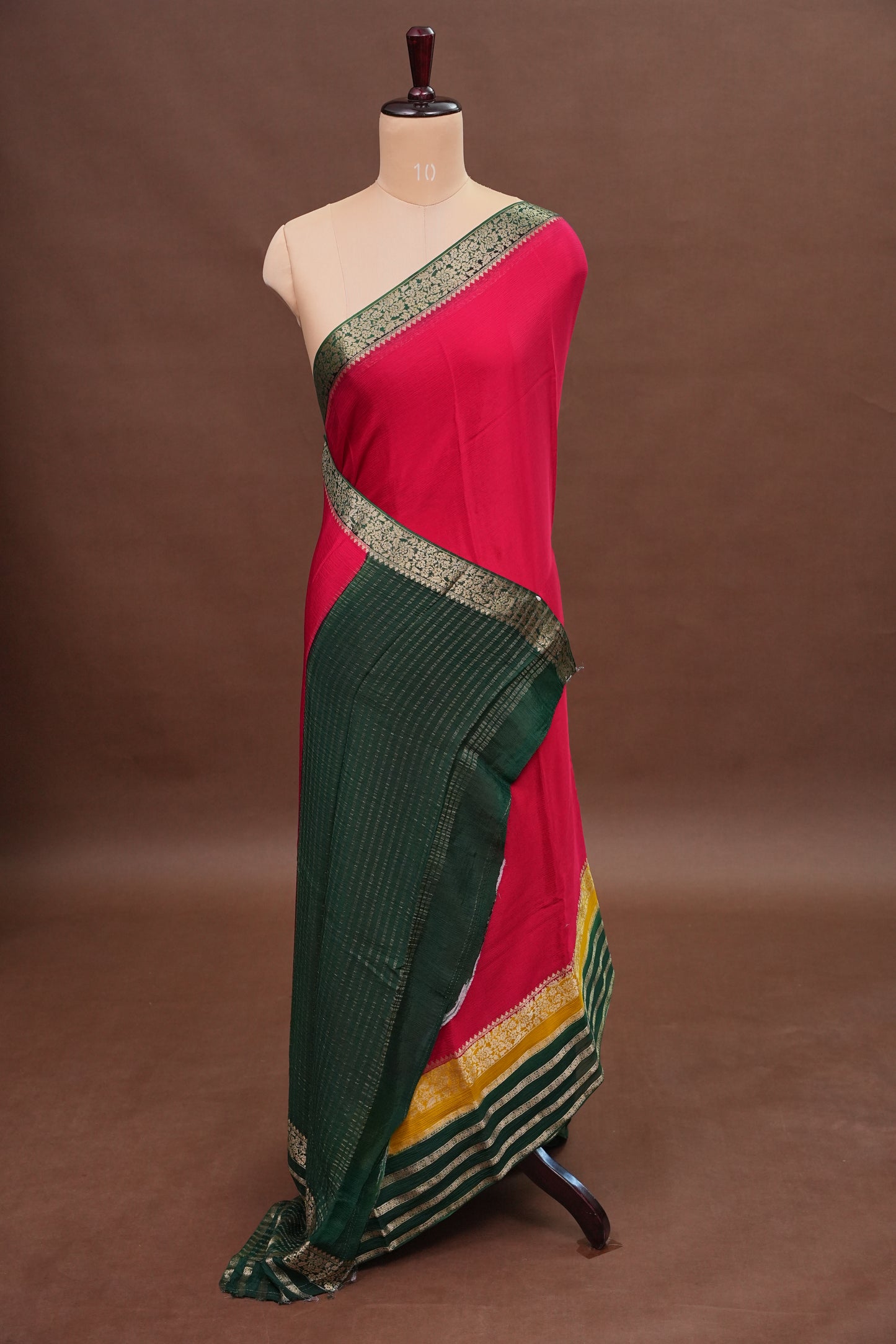 Georgette Crepe Sarees - Rani Pink
