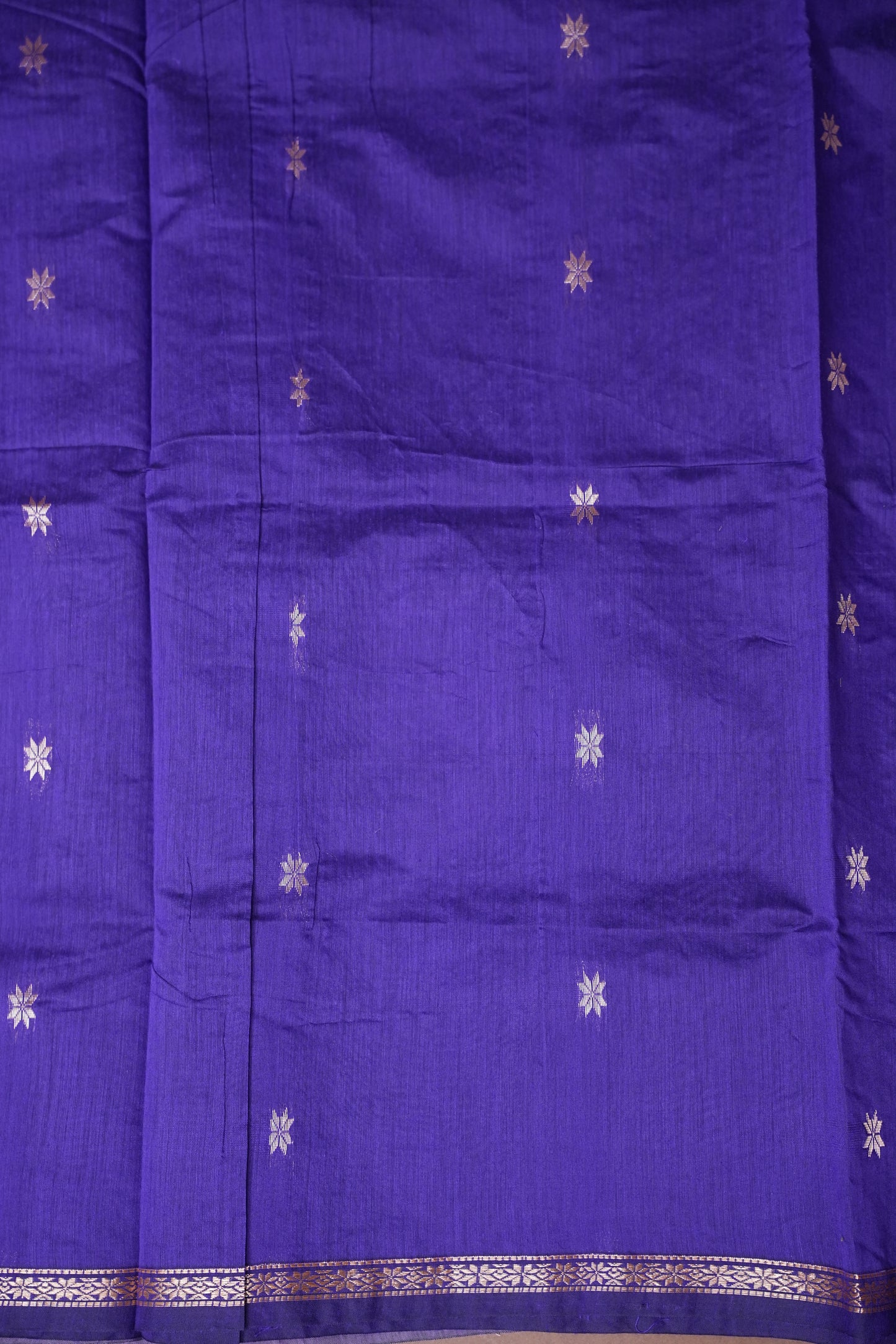 Maheshwari Silk Cotton Saree - Purple
