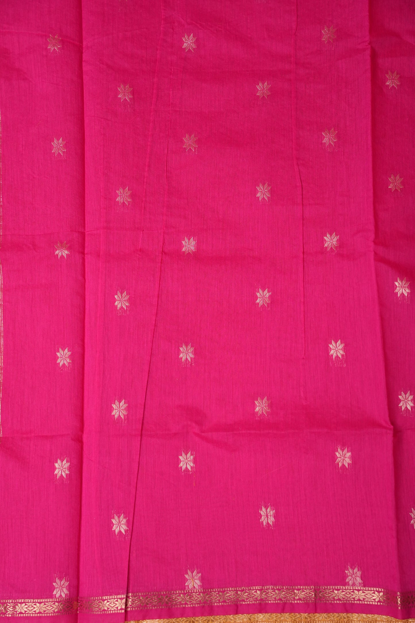 Maheshwari Silk Cotton Saree - Yellow and Pink
