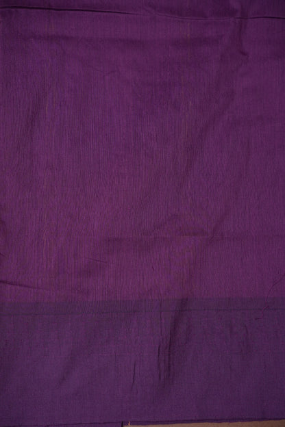 Temple Border Silk Cotton Saree - Peach and Purple