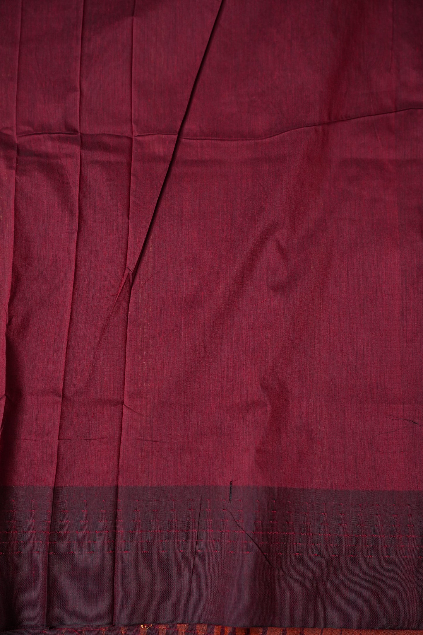 Temple Border Silk Cotton Saree - Orange and Maroon
