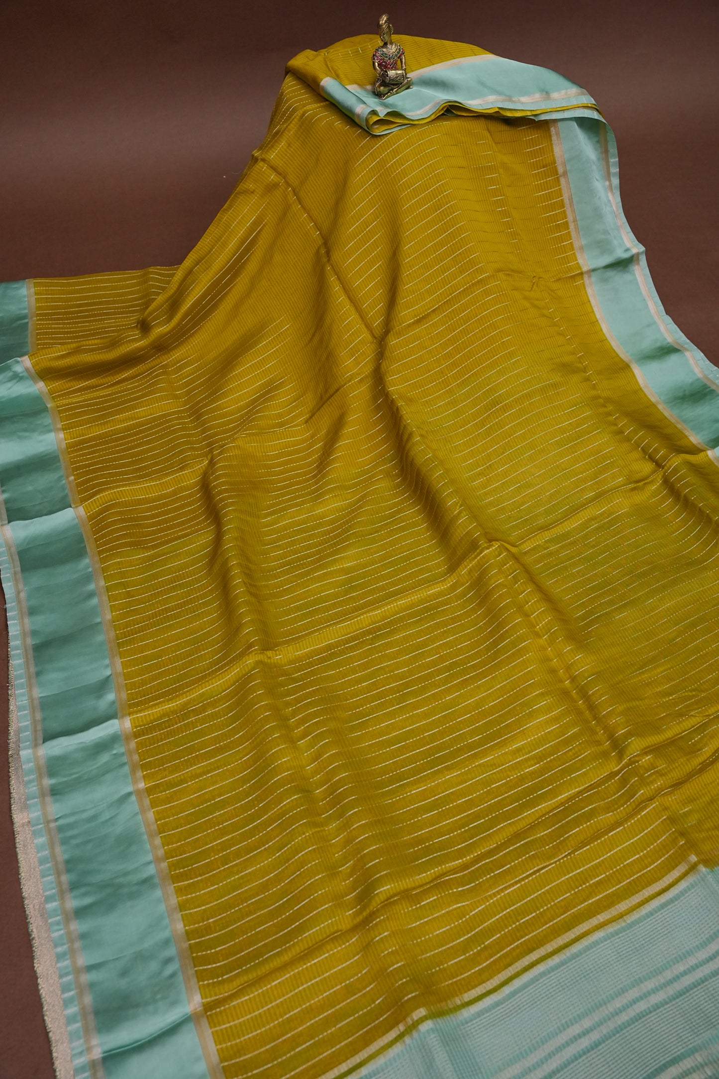 Crepe Silk Saree - Mehendi Green