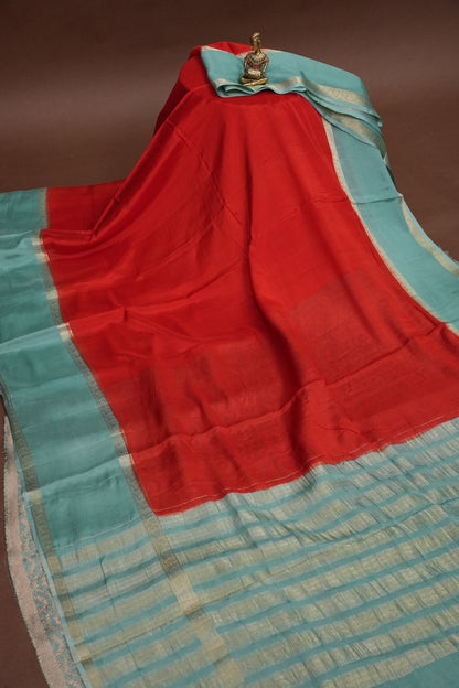 Crepe Silk Saree - Red