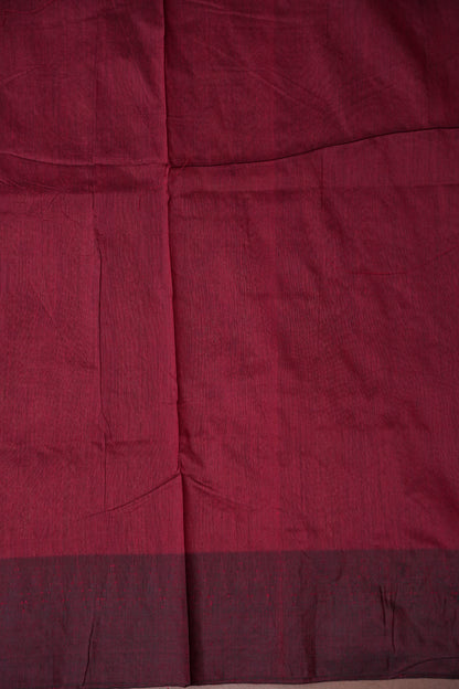 Temple Border Silk Cotton Saree - Orange and Maroon
