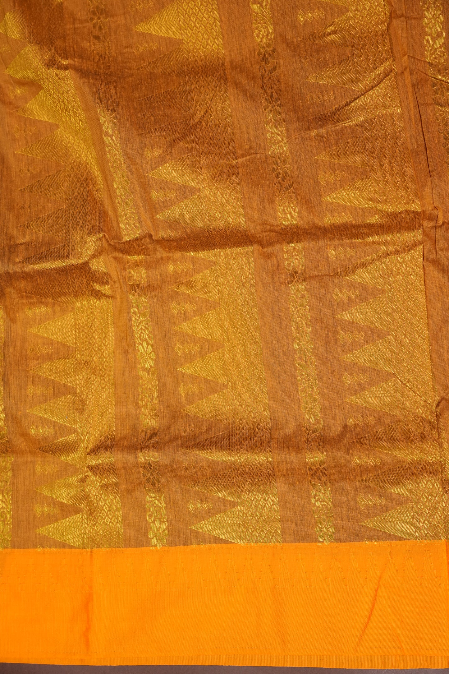 Temple Border Silk Cotton Saree - Royal Blue and Yellow