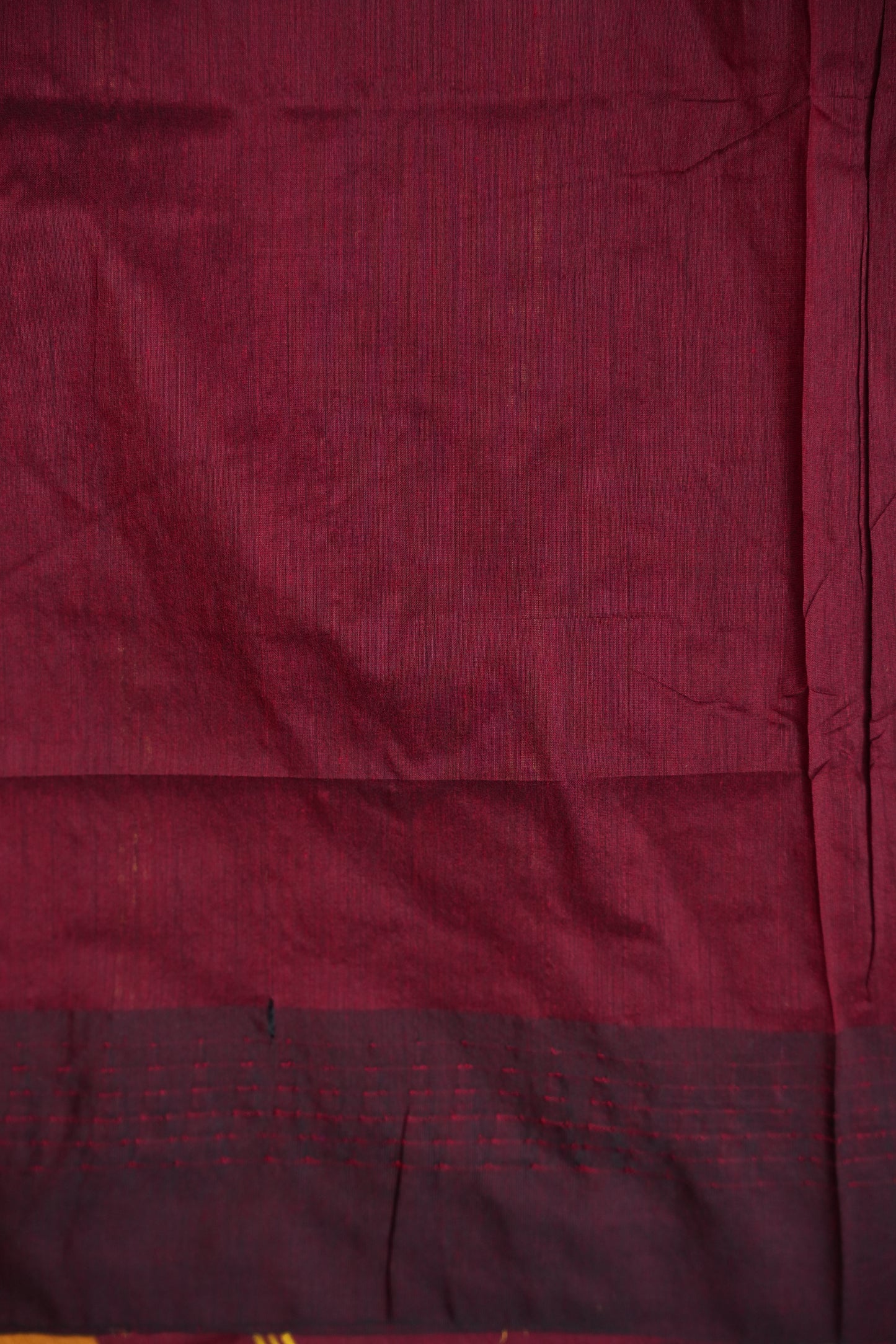 Temple Border Silk Cotton Saree - Mustard Yellow and Maroon