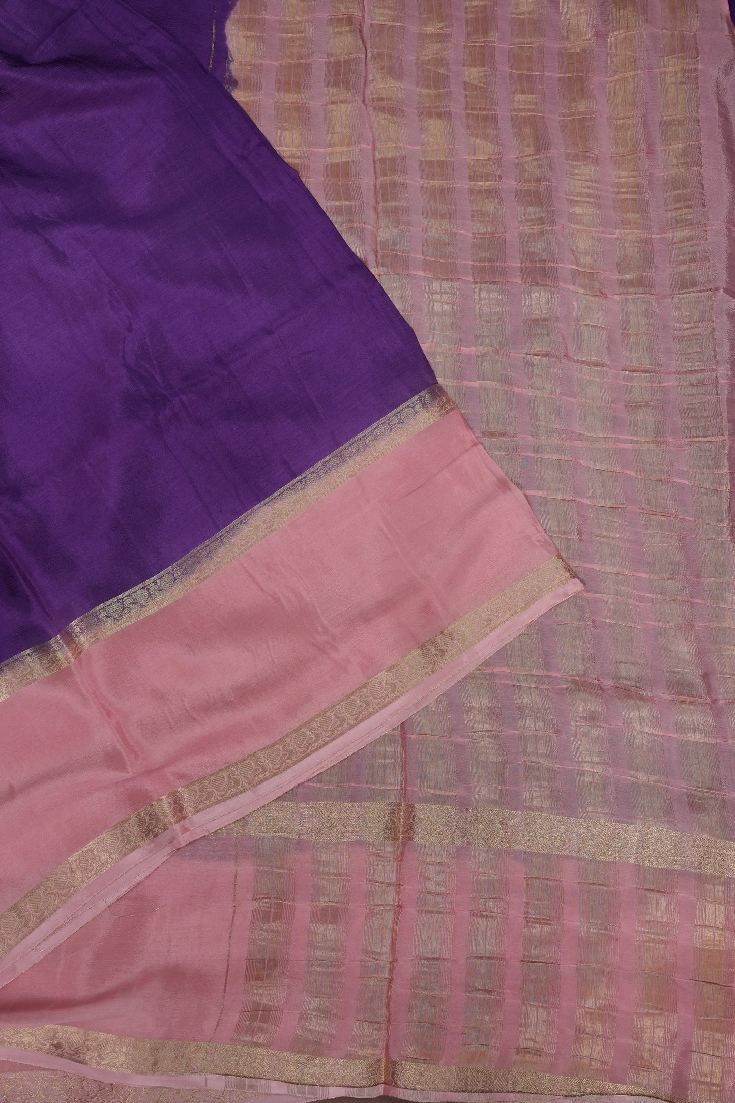 Crepe Silk Saree - Royal Purple