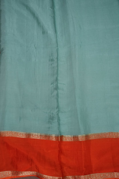 Crepe Silk Saree - Aqua Blue