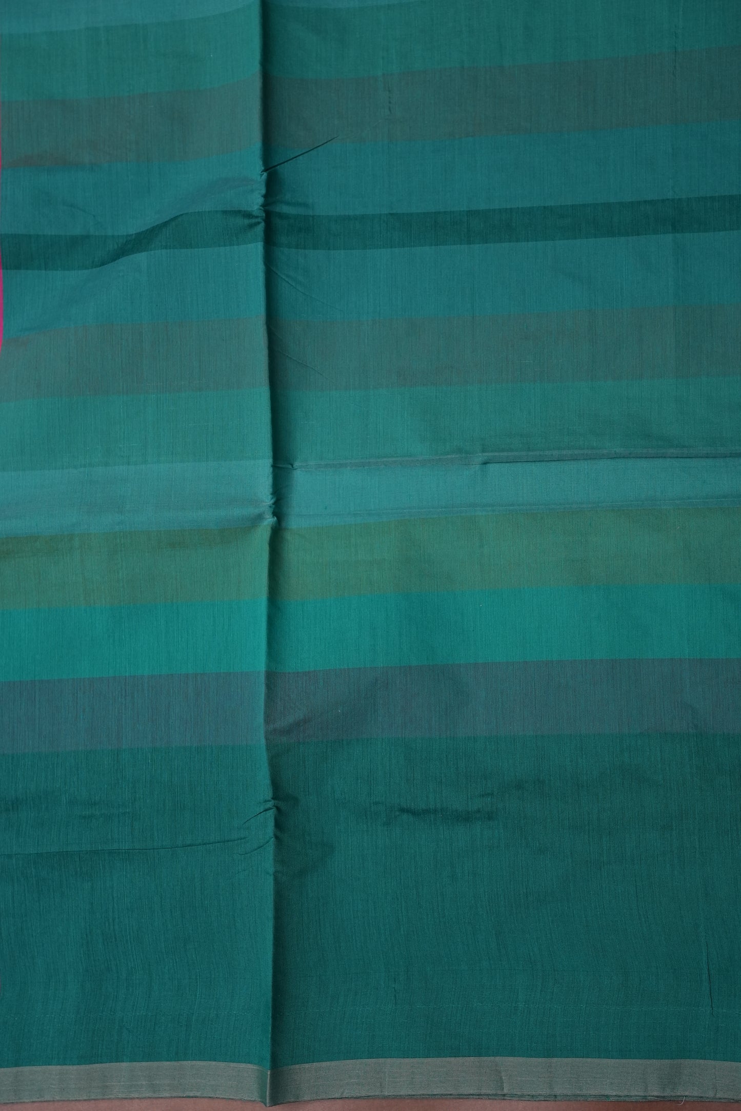 Checkered Cotton Saree - Turquoise Blue