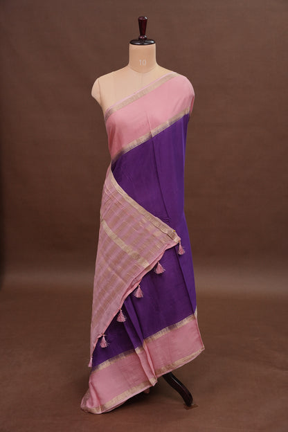 Crepe Silk Saree - Royal Purple
