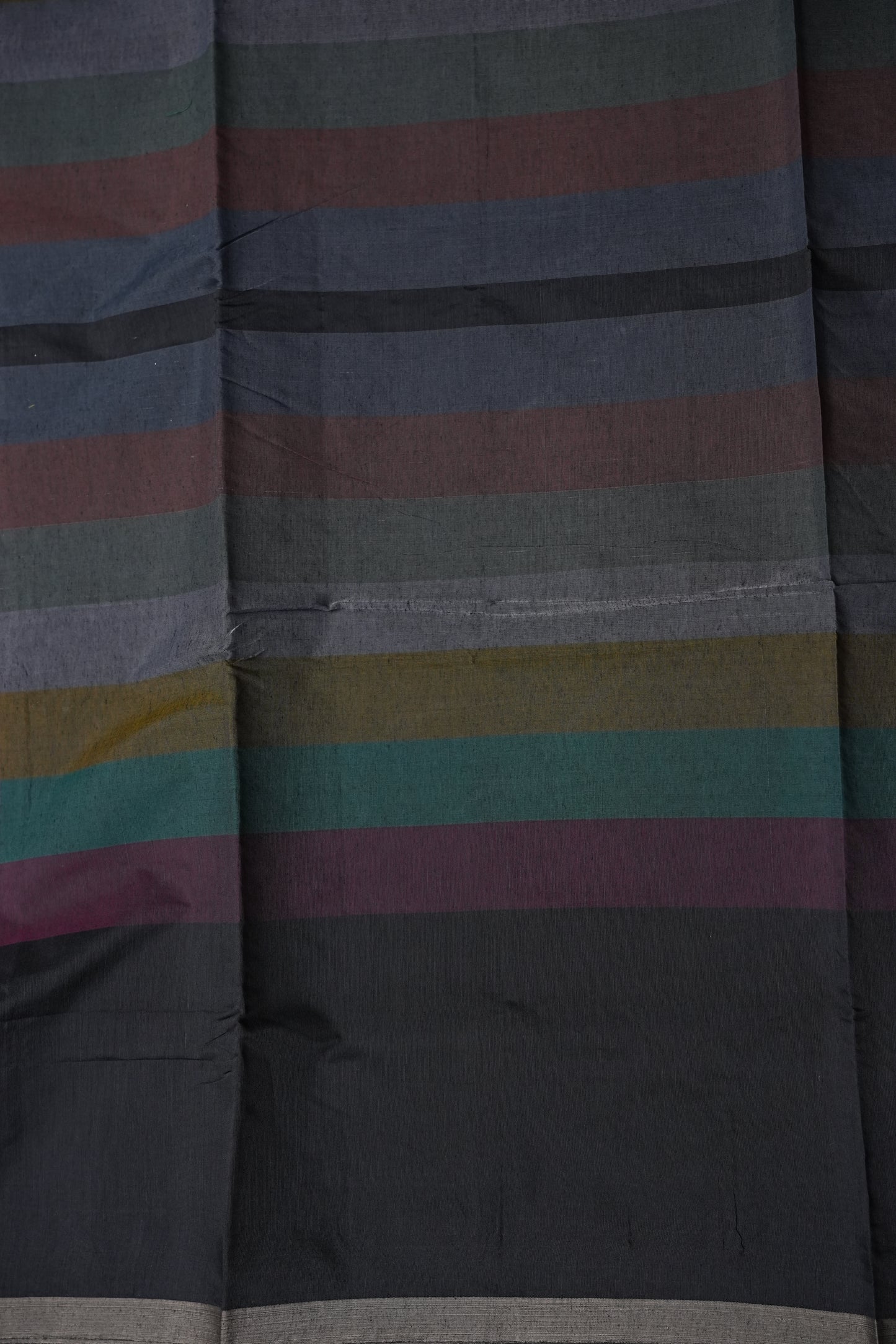 Checkered Cotton Saree - Black