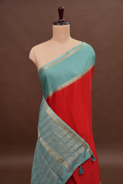 Crepe Silk Saree - Red