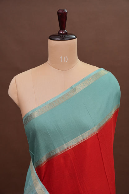 Crepe Silk Saree - Red