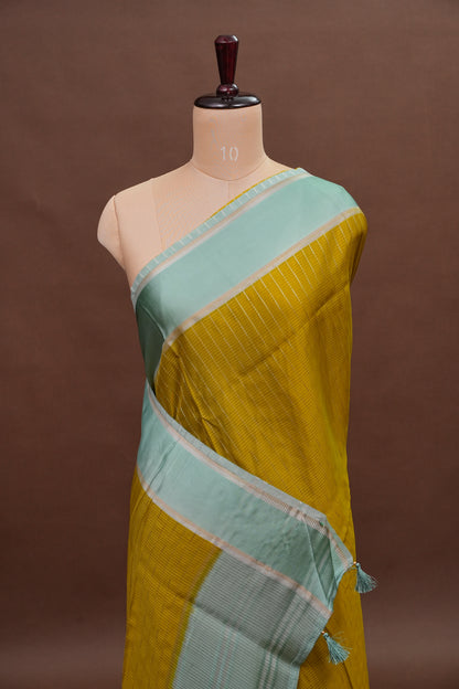 Crepe Silk Saree - Mehendi Green