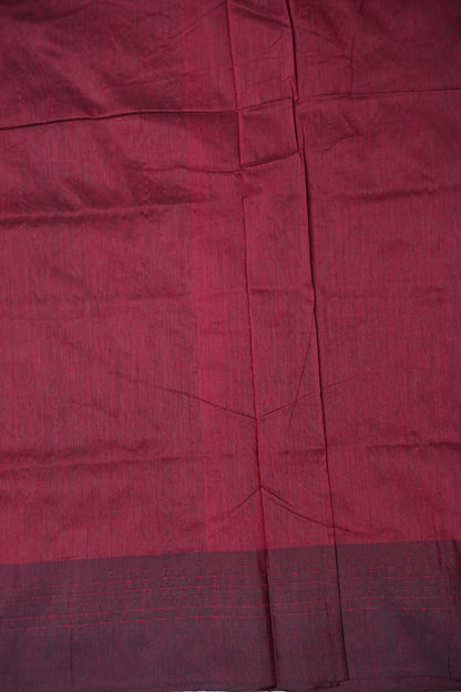 Temple Border Silk Cotton Saree - Rama Green and Maroon