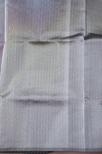 Tissued Silk Cotton Saree-Coffee and Silver