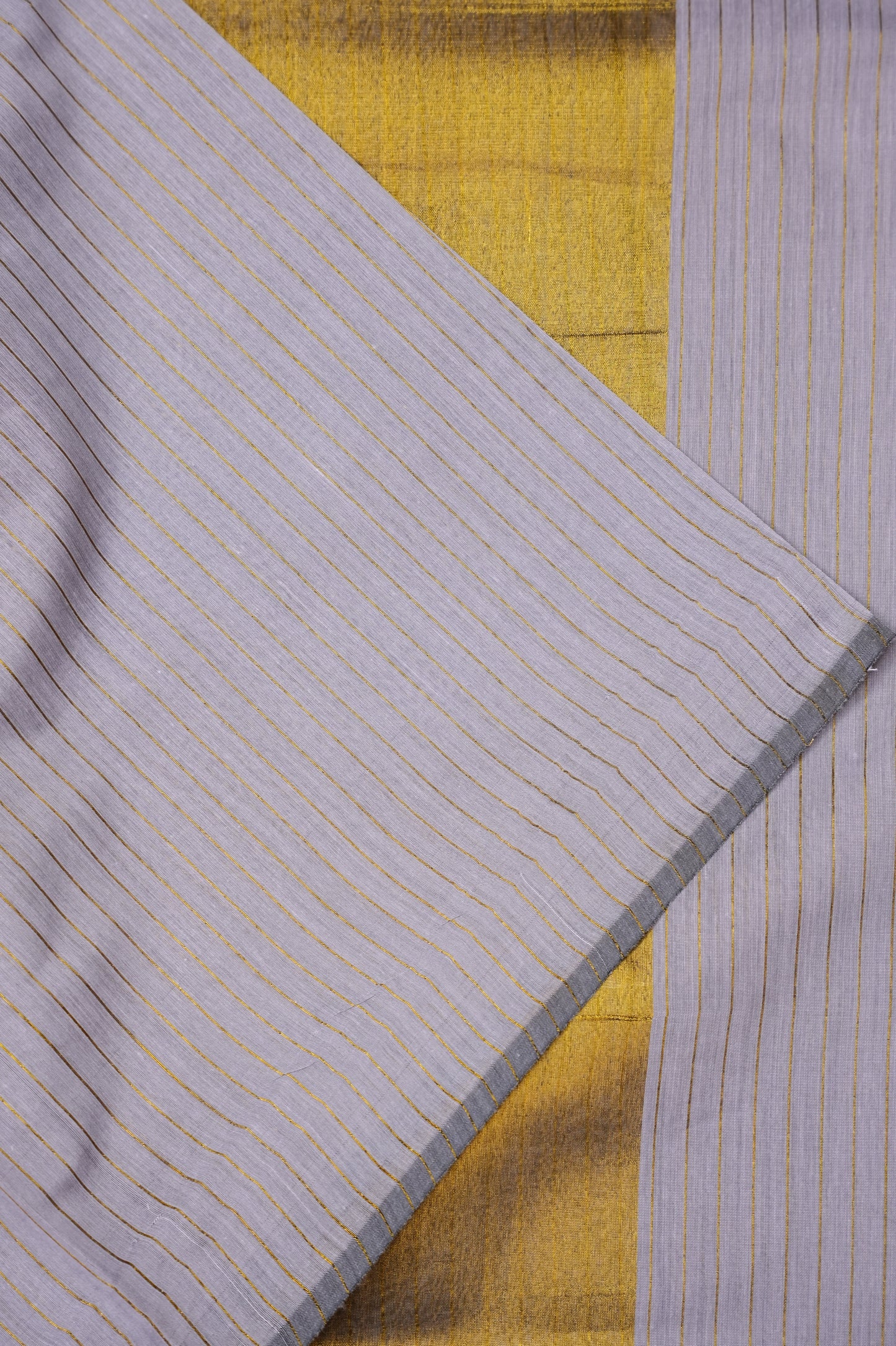 Tissued Silk Cotton Saree - Grey and Gold