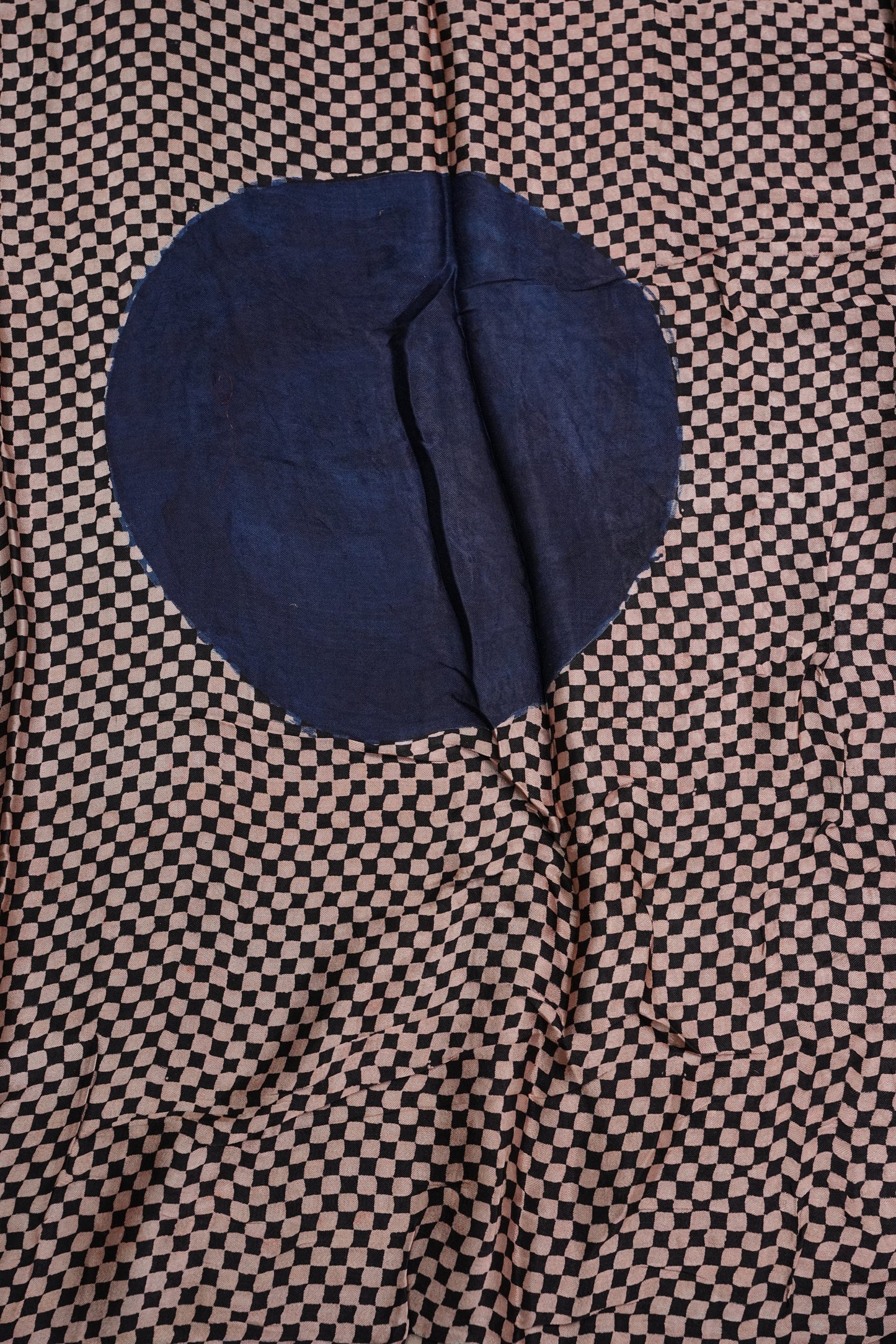 Pure Modal Silk Saree in Geometric Pattern - Black & Blue