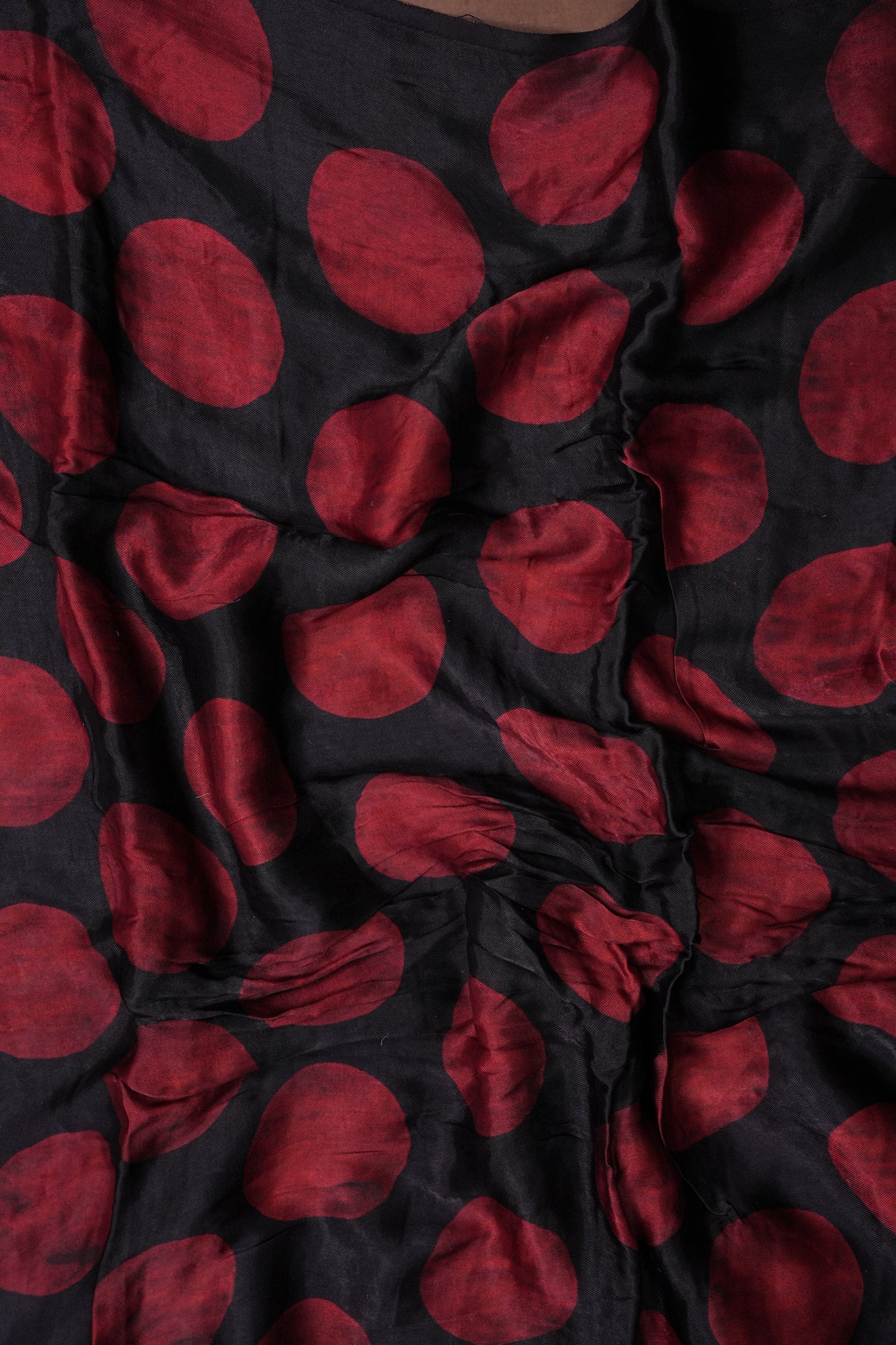 Pure Modal Silk Saree in Geometric Pattern – Black & Red