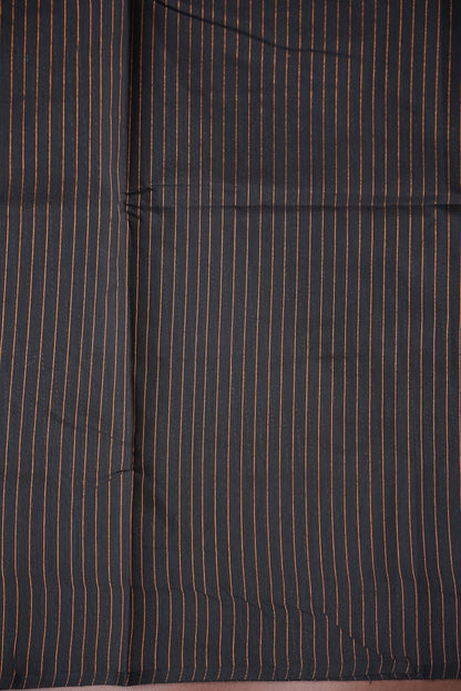 Tissued Silk Cotton Saree - Black and Copper