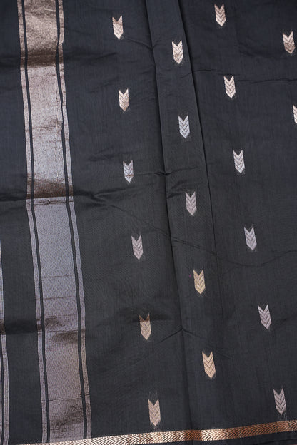 Maheshwari Silk Cotton Saree - Black