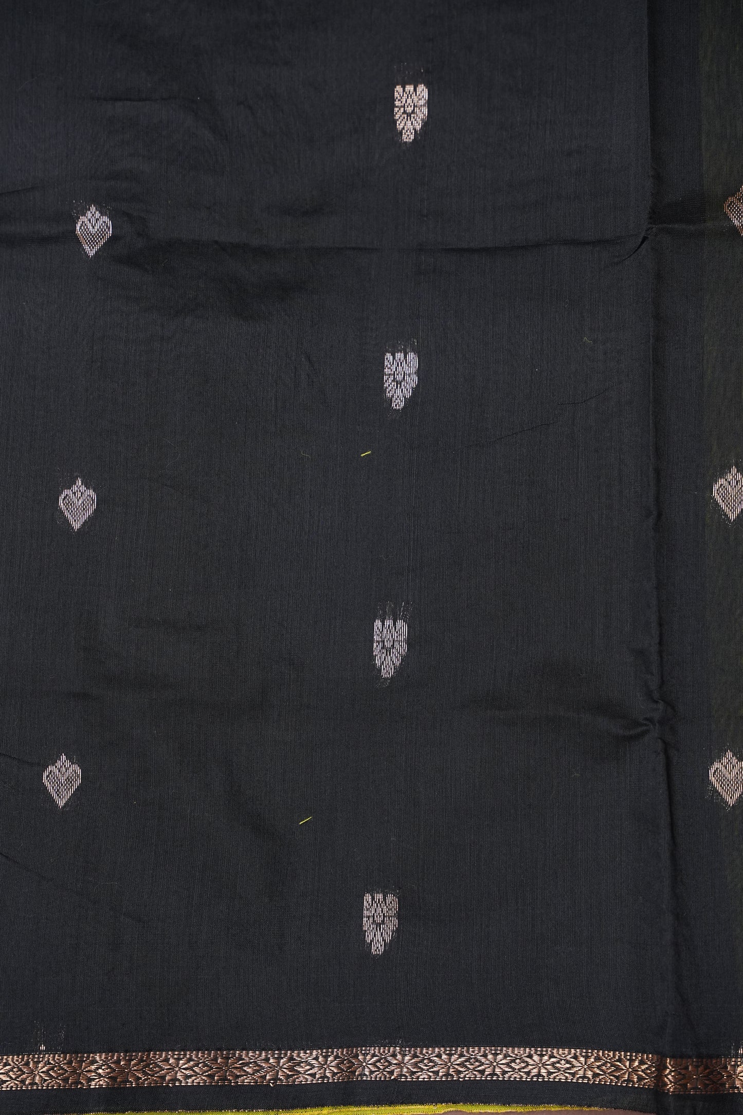 Maheshwari Silk Cotton Saree - Green and Black