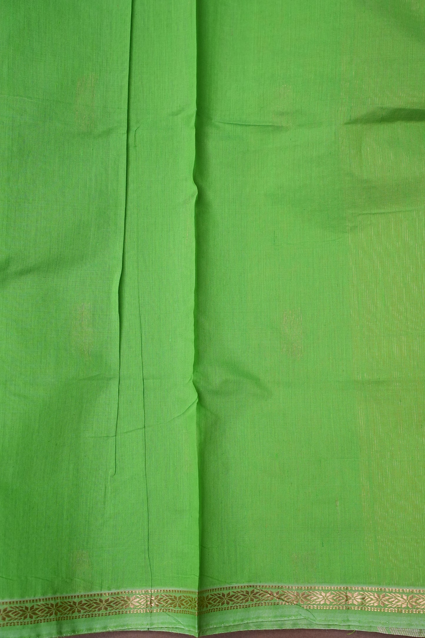 Maheshwari Silk Cotton Saree - Lemon Yellow and Green