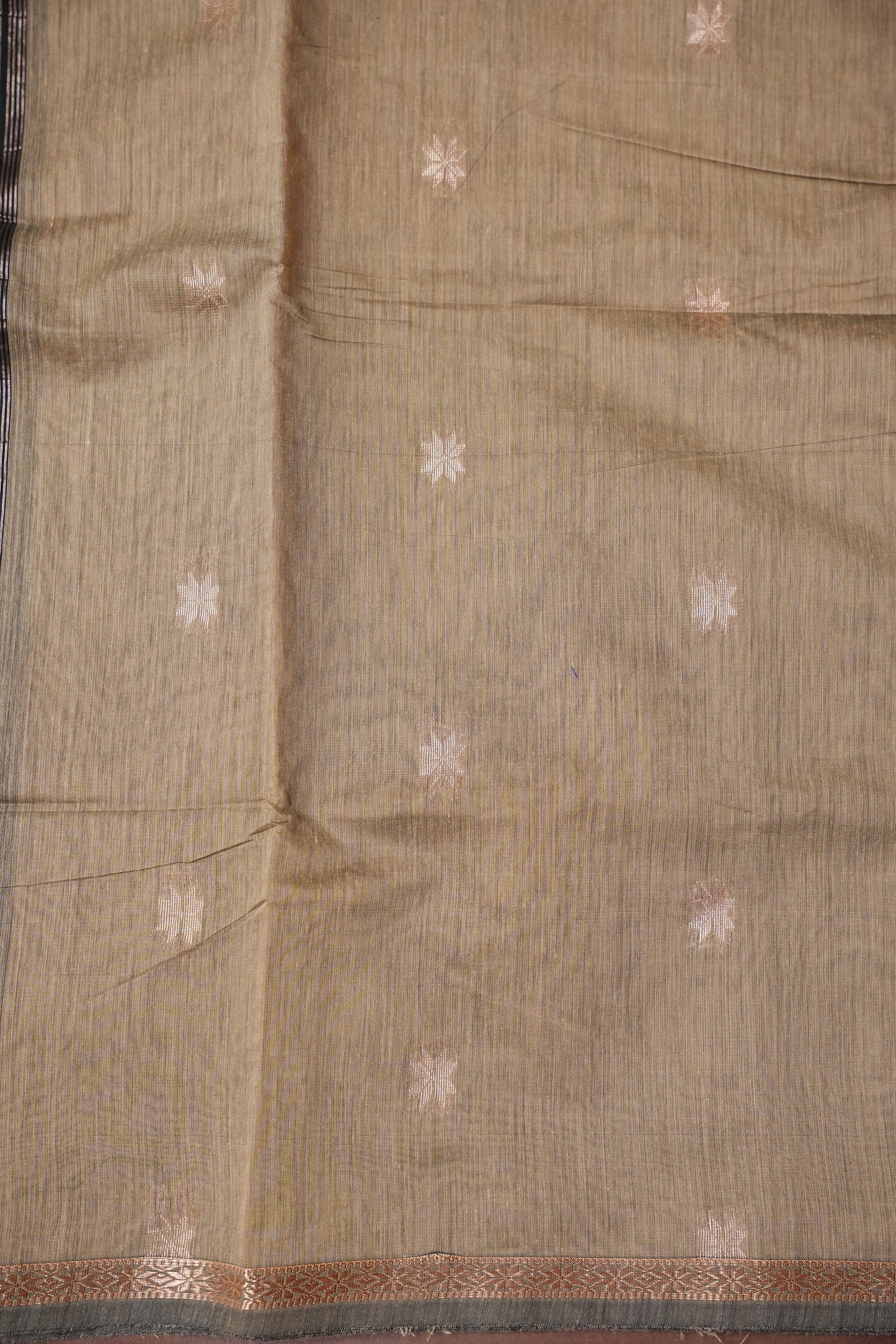 Maheshwari Silk Cotton Saree - Grey and Black