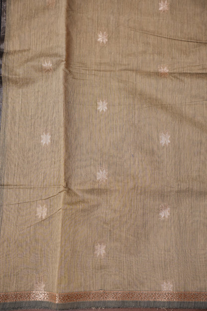 Maheshwari Silk Cotton Saree - Grey and Black